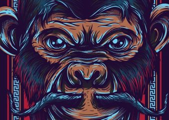 Royal Monkey vector t shirt design for download