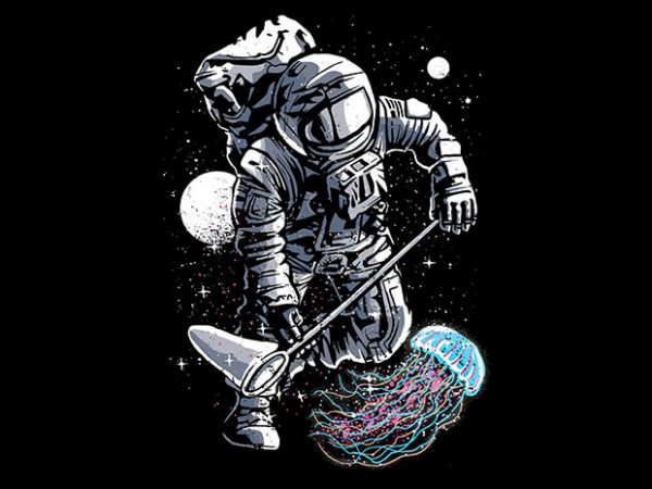 Astronaut jellyfish t shirt design