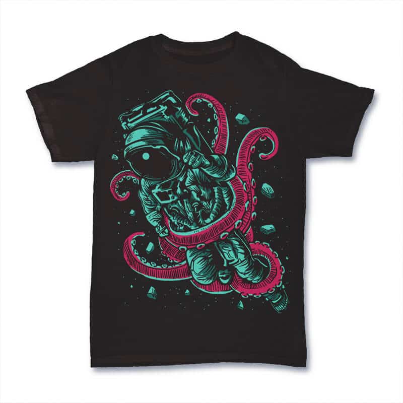 Astronaut Octopus T shirt Design buy tshirt design