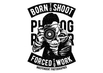 Born To Shoot print ready vector t shirt design