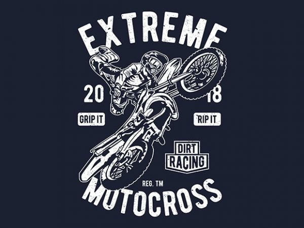 Extreme motocross vector t-shirt design