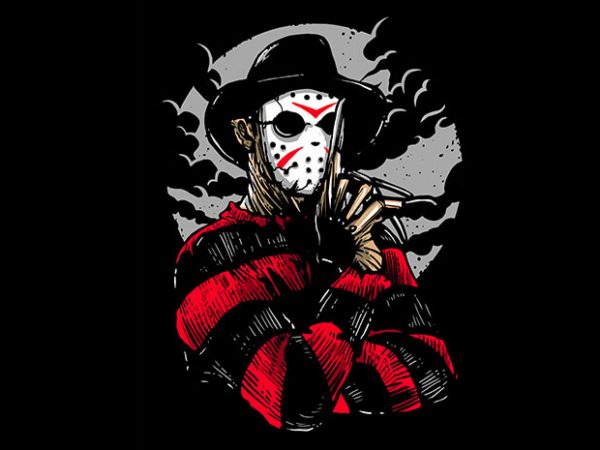 Freddy VS Jason T shirt Design Freddy VS Jason T shirt Design