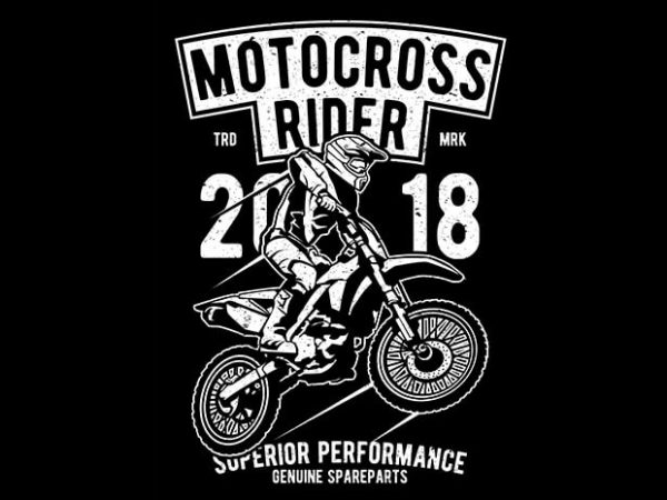Motocross rider vector shirt design