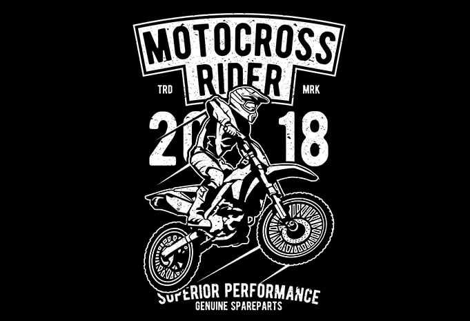 Motocross rider vector shirt design