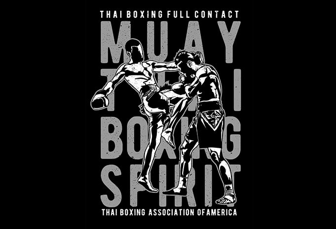 Muay thai vector t-shirt design template