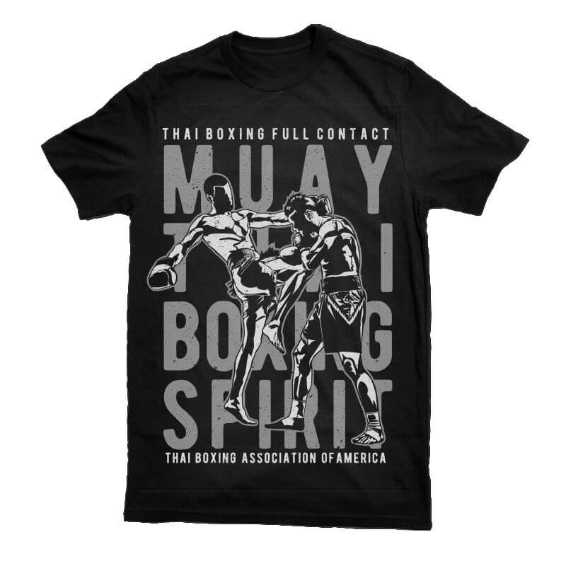 Muay Thai Vector t-shirt design t shirt designs for merch teespring and printful
