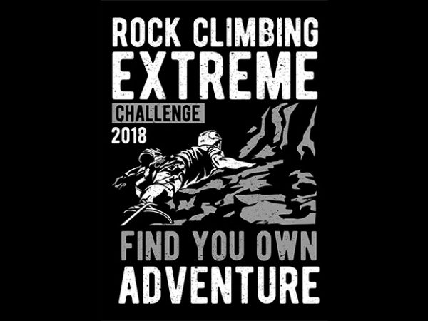 Rock climbing graphic t-shirt design