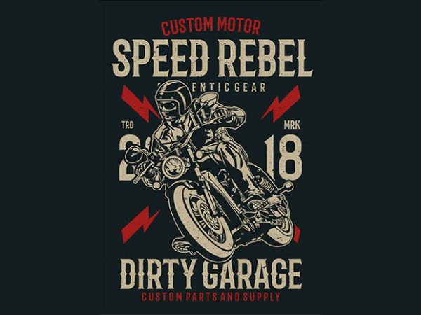 Speed rebel print ready vector t shirt design