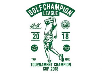 Golf Champion League vector t-shirt design for commercial use