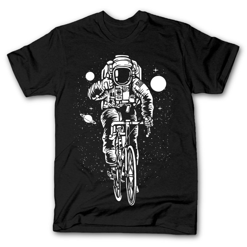 Astronaut Bicycle Tshirt design t shirt designs for sale