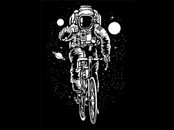 Astronaut bicycle tshirt design