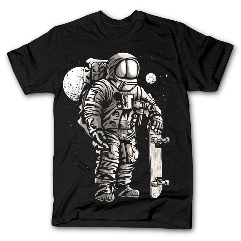 Astronaut Skater t shirt design t shirt designs for merch teespring and printful