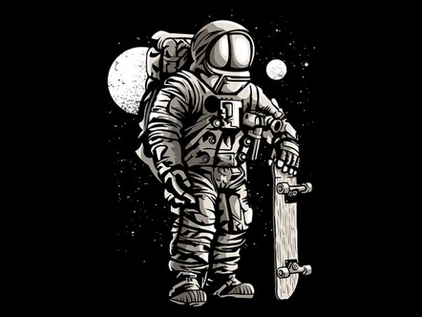 Astronaut skater t shirt design
