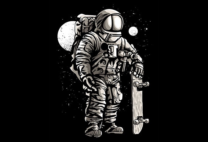 astronaut skater t shirt design cool t shirt designs 2018
