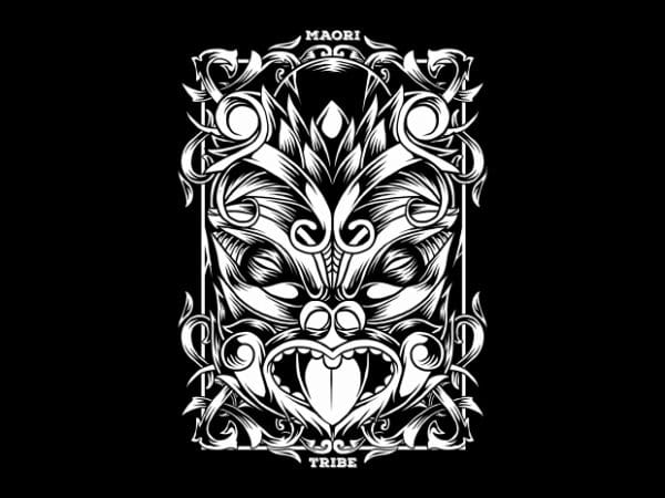 Maori mask t-shirt design