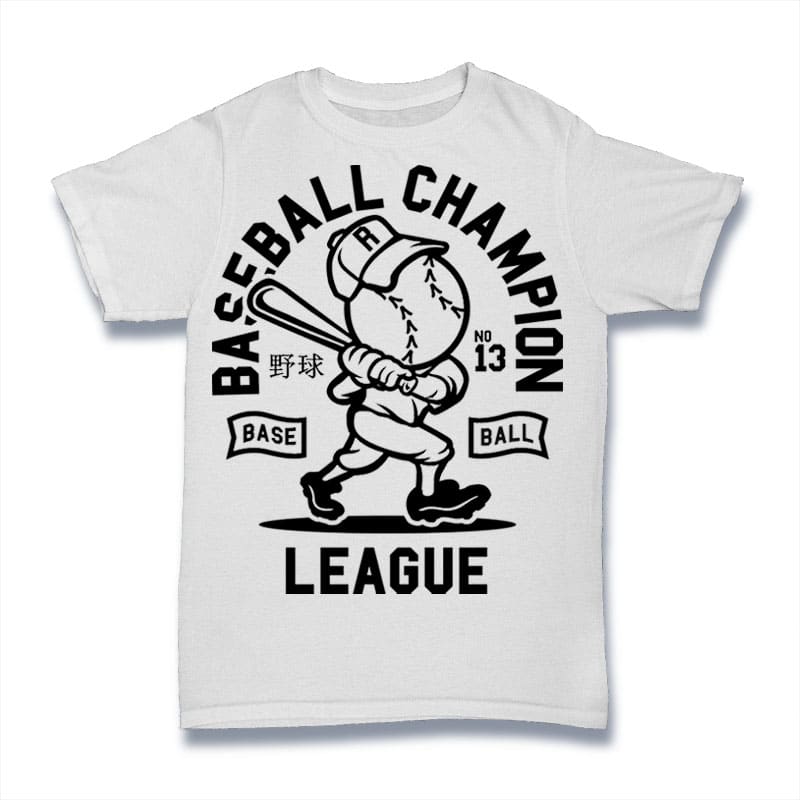 Baseball Champion vector t-shirt design template - Buy t-shirt designs