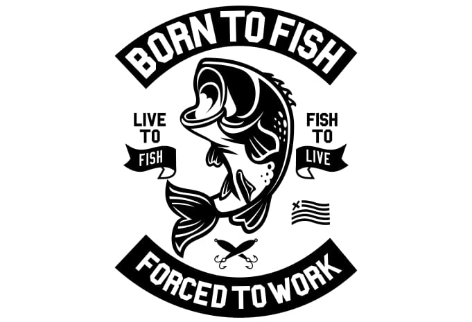 Download Born To Fish vector t shirt design artwork - Buy t-shirt ...