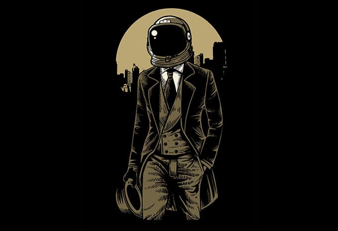 Classic astronaut t shirt design