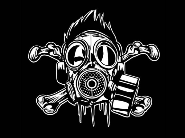 Cross bones gasmask vector t shirt design artwork