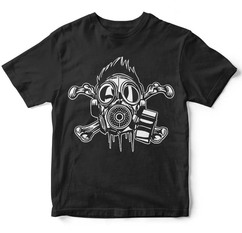 Cross Bones Gasmask tshirt factory