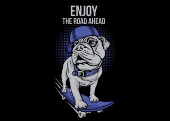 Dog skates graphic t-shirt design