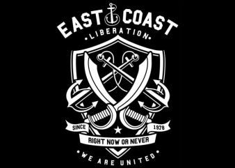 East Coast vector t shirt design for download