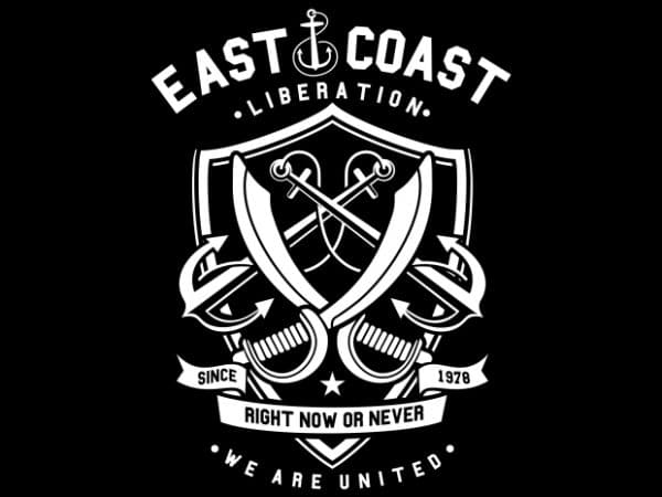 East coast vector t shirt design for download