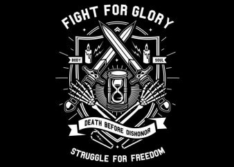 Fight For Glory tshirt design vector