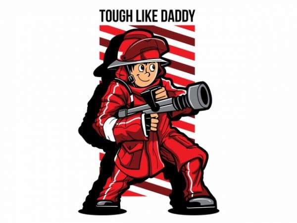 Fire fighter kid tshirt design for sale