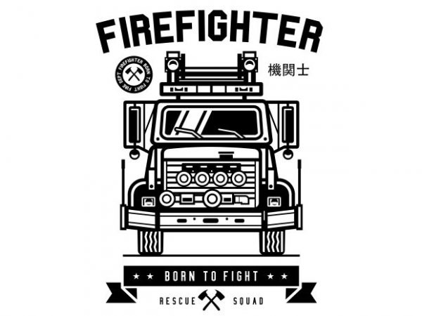 Firefighter vector t shirt design artwork