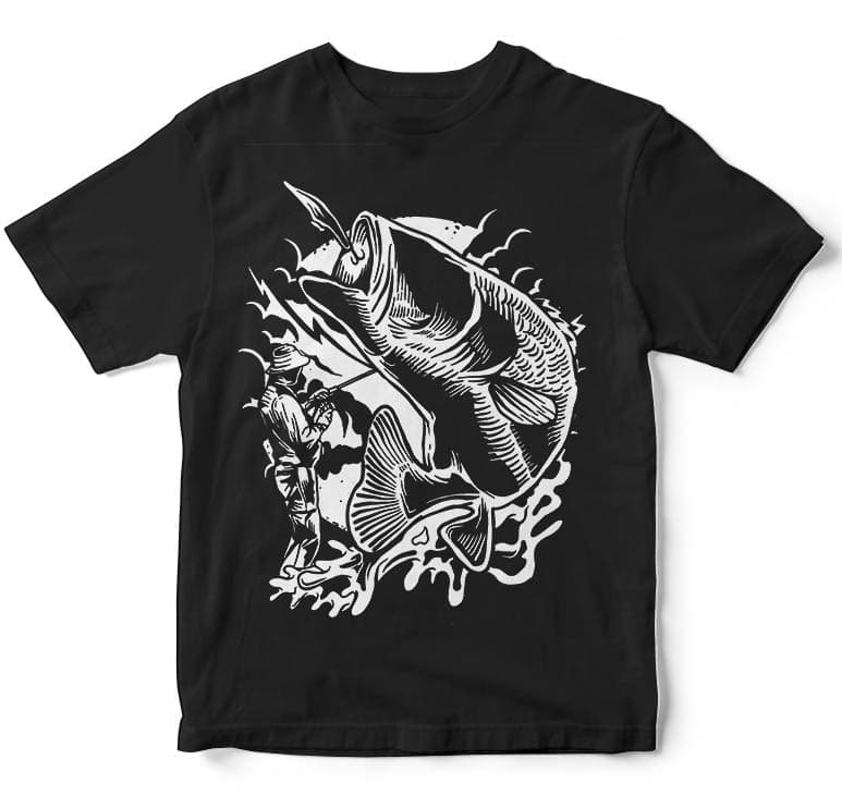 Fisherman tshirt design t-shirt designs for merch by amazon