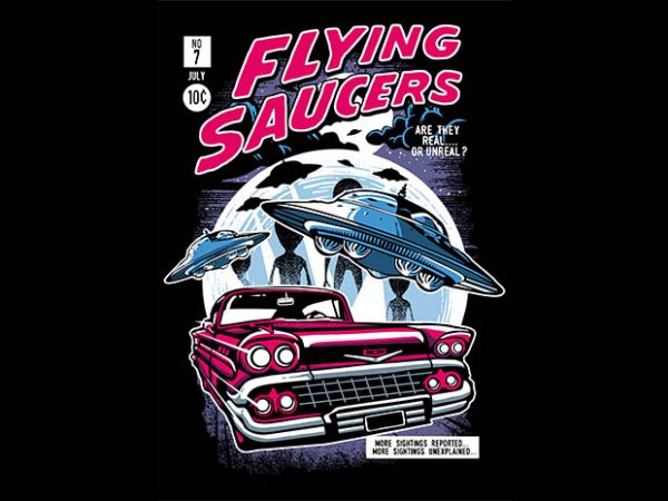 Flying saucers tshirt design