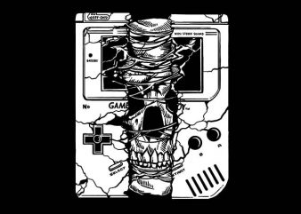 Gameboy Skull t shirt design