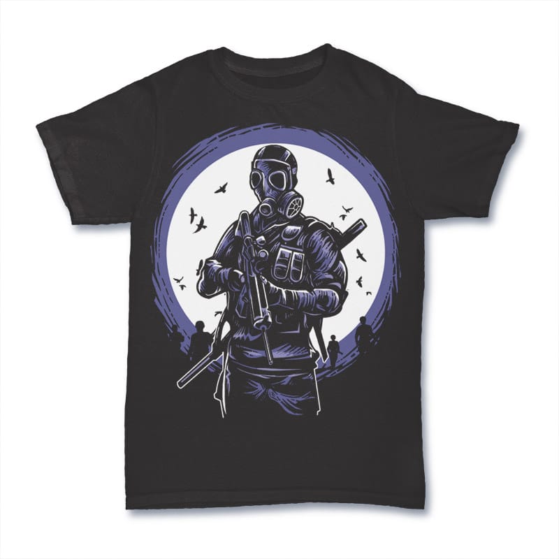 Gas Mask Soldier commercial use t shirt designs