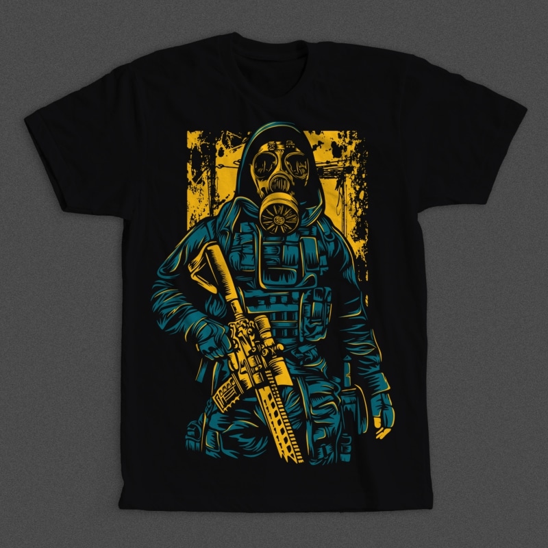 Gas Mask Soldier buy t shirt designs artwork