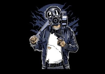 Gasmask Bastard vector t shirt design artwork