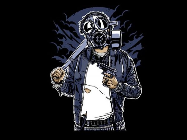 Gasmask bastard vector t shirt design artwork