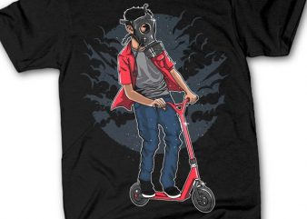 Gasmask Rider tshirt design