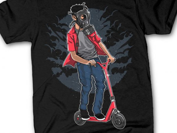 Gasmask rider tshirt design