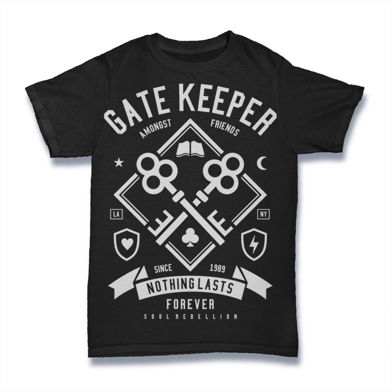 Gate Keeper t shirt designs for print on demand