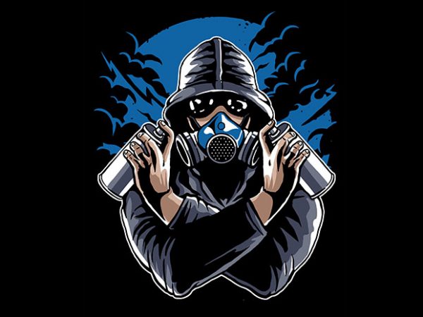 Graffiti gasmask tshirt design