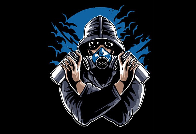 Graffiti Gasmask Tshirt Design Buy T Shirt Designs