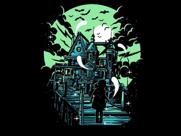 Haunted house tshirt design