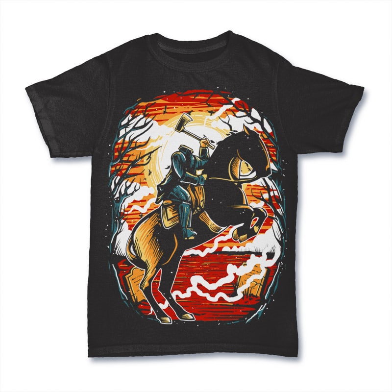 Headless Horseman tshirt design t-shirt designs for merch by amazon