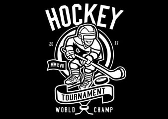 Hockey vector t-shirt design for commercial use