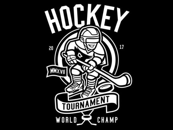 Hockey vector t-shirt design for commercial use