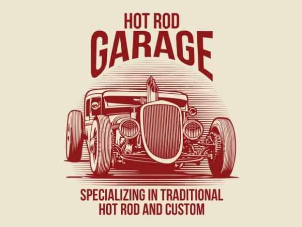 Hot rod vector t-shirt design template