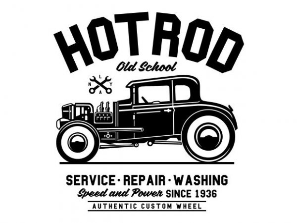 Hot rod old school print ready vector t shirt design