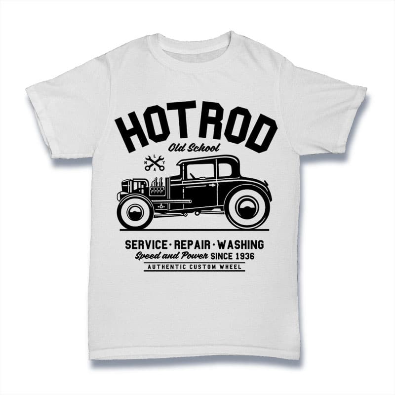 Hot Rod Old School tshirt designs for merch by amazon