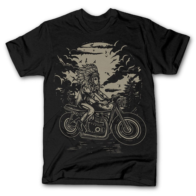 Indian Chief Rider tshirt design t shirt designs for sale